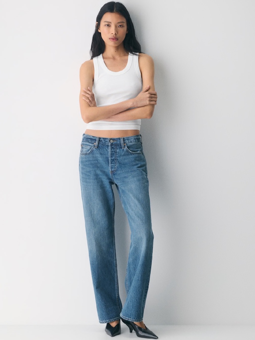 New Aritzia Denim Forum The 90s Vintage Lo Rise Straight Leg Jeans